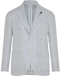 Lardini - Single-Breasted Checked Jacket - Lyst