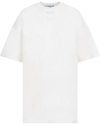 Prada - Triangle Patch Crewneck T-Shirt - Lyst