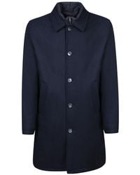Herno - Single-Breasted Straight Hem Coat - Lyst