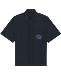 Givenchy - Paris Signature Embroidered Short-Sleeved Shirt - Lyst