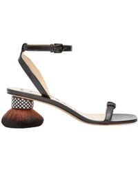 Loewe - Petal Brush Heeled Ankle Strap Sandals - Lyst