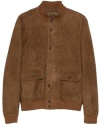 Salvatore Santoro - Ribbed-Trim Suede Jacket - Lyst