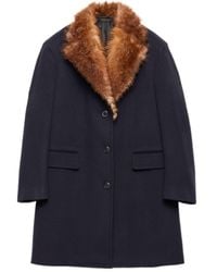 Prada - Single-Breasted Long Coat - Lyst