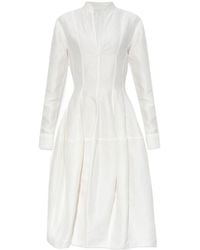 Bottega Veneta - Rolled-Up Sleeved Midi Dress - Lyst
