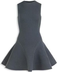 Alaïa - Sleeveless English Rib Mini Skater Dress - Lyst