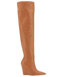 Stuart Weitzman - Logo High-Heel Knee-High Boots - Lyst