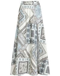 Etro - Geometric Print Cotton Skirt - Lyst