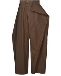 Issey Miyake - Akimbo Pleated Wide-Leg Trousers - Lyst