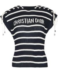 Dior - Iviera Sweater With Laced Cap Sleeves - Lyst