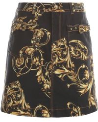 Versace Jeans Couture - Baroque Printed Skirt - Lyst