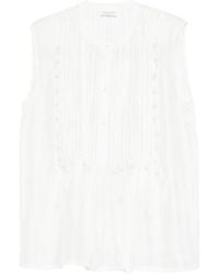 P.A.R.O.S.H. - Sadio Button-Embellished Blouse - Lyst