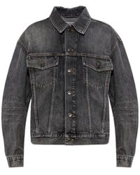 Balenciaga - Logo Patch Denim Jacket - Lyst
