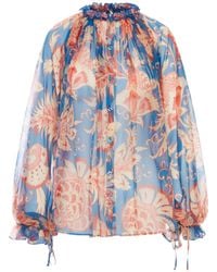 Etro - Silk Blouse With Floral Print - Lyst