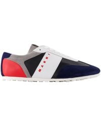Marni - Logo Printed Colourblock Lace-Up Sneakers - Lyst