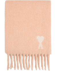 Ami Paris - Logo Detailed Fringed-Hem Scarf - Lyst