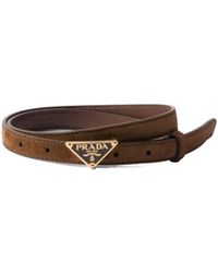 Prada - Logo Plaque Buckled Belt - Lyst