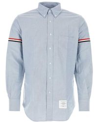 Thom Browne - Long-Sleeved Striped Detail Shirt - Lyst