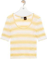 Loewe - Crochet Striped Knit Top - Lyst