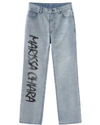 Marissa Chiara - Spray-Painted Denim Trousers - Lyst