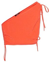 Balmain - One-Shoulder Ruched Beachwear Top - Lyst