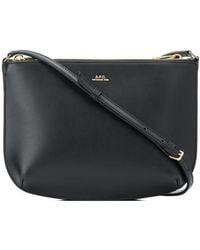 A.P.C. - Sarah Logo Detailed Zip-Up Crossbody Bag - Lyst