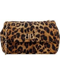 Balenciaga - Monaco Leopard Print Chain Shoulder Bag - Lyst