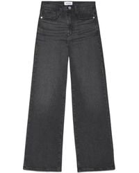 FRAME - Logo Patch Wide-Leg Jeans - Lyst
