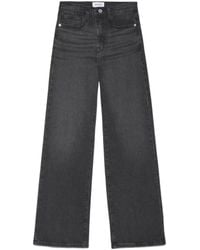 FRAME - Logo Patch Wide-Leg Jeans - Lyst