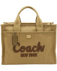 COACH - Logo Flocked Zip-Up Tote Bag - Lyst