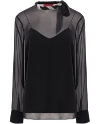 Gucci - Silk Georgette Bow Blouse - Lyst