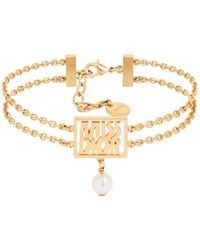 Dior - Logo Plaque Chained Bracelet - Lyst