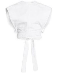 Alaïa - Alaïa Belted Denim Top - Lyst