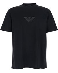 Emporio Armani - Logo Embossed Crewneck T-Shirt - Lyst