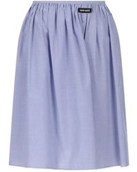 Miu Miu - Logo-Patch Midi Skirt - Lyst