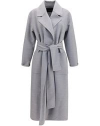 Fabiana Filippi - Belted Double-Breasted Coat - Lyst