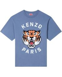KENZO - Lucky Tiger Printed Crewneck T-Shirt - Lyst