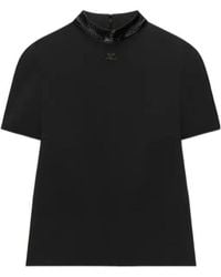 Courreges - Vinyl-Trimmed High-Neck T-Shirt - Lyst