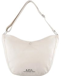 A.P.C. - Logo Printed Open Top Crossbody Bag - Lyst