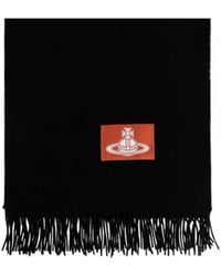 Vivienne Westwood - Logo-Patch Fringed Scarf - Lyst