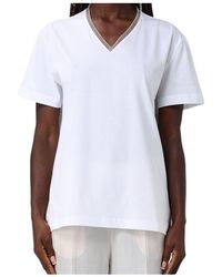 Fabiana Filippi - V-Neck Jersey T-Shirt - Lyst