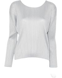 Pleats Please Issey Miyake - Pleats Please Issey Miyake Pleated Long Sleeve Top - Lyst