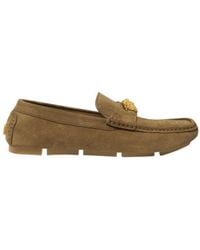 Versace - Medusa Plaque Slip-On Loafers - Lyst