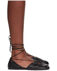Lanvin - Mesure Lace-Up Leather Ballet Flats - Lyst