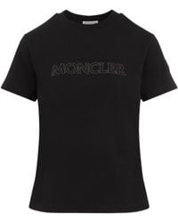 Moncler - Logo Embellished Crewneck T-Shirt - Lyst