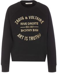 Zadig & Voltaire - Logo-Embroidered Crewneck Sweatshirt - Lyst