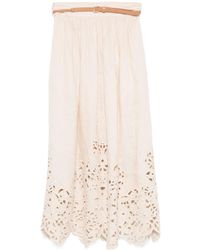 Zimmermann - Wylie Embroidered Midi Skirt - Lyst