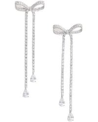 Self-Portrait - Embellished Bow Dangle Earrings - Lyst