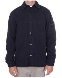 Stone Island - Logo Patch Buttoned Shirt - Lyst