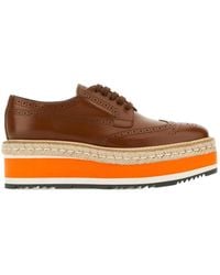 Prada - Round-Toe Lace-Up Shoes - Lyst
