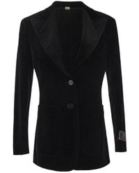 Gucci - V-Neck Velvet Blazer - Lyst